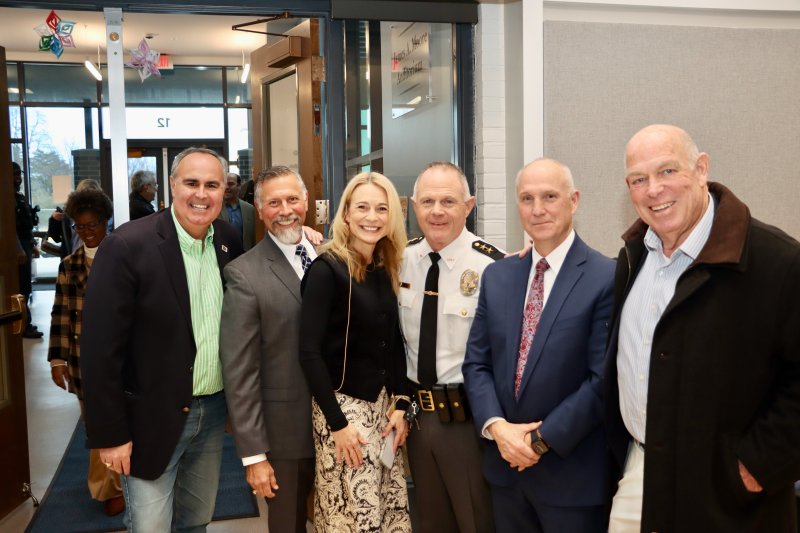 Some of the movers and shakers who attended the community forum. Shown are (l-r) Ernie Lopez, former state senator; Steve Smyk, former state representative; Dr. Jenny Nauman, Cape Henlopen School District superintendent; Tom Spell, Lewes police chief; R.L. Hughes, Beebe Healthcare director of safety, security and sustainability; and Pete Schwartzkopf, former speaker of the Delaware House.